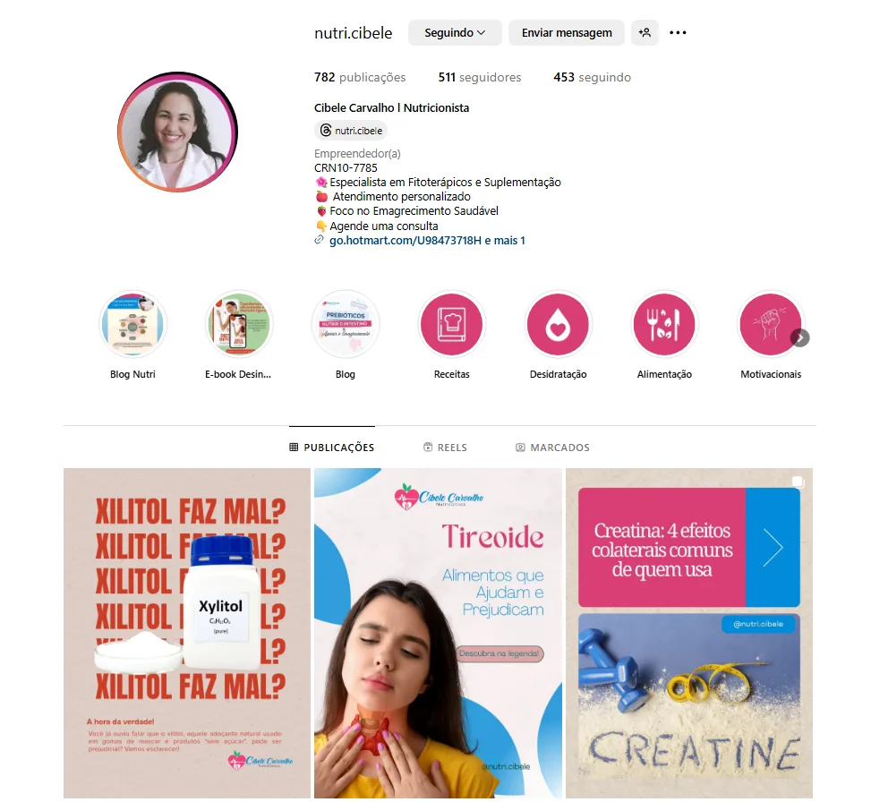 Siga a Nutri Cibele no Instagram